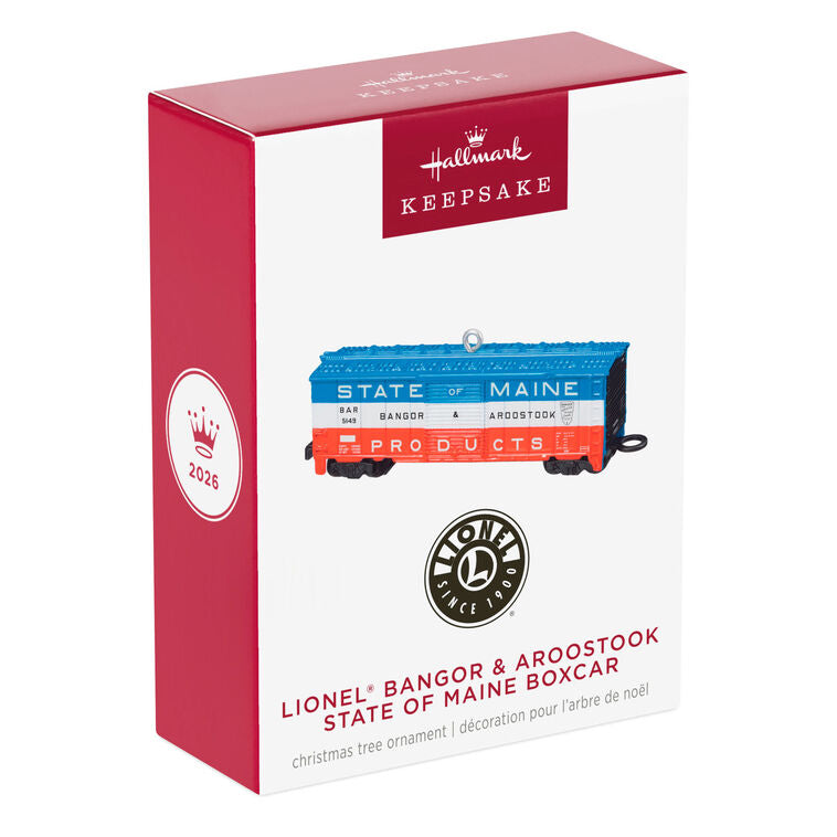 Lionel® Bangor & Aroostook State of Maine Boxcar Metal Ornament