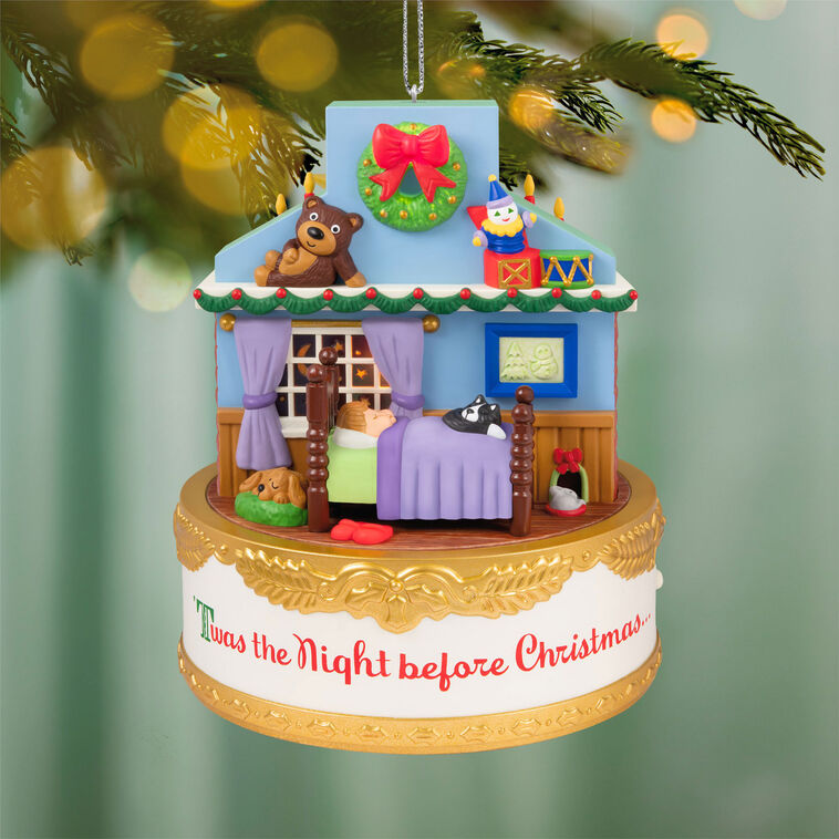 The Night Before Christmas Ornament With Light, Sound and Motion