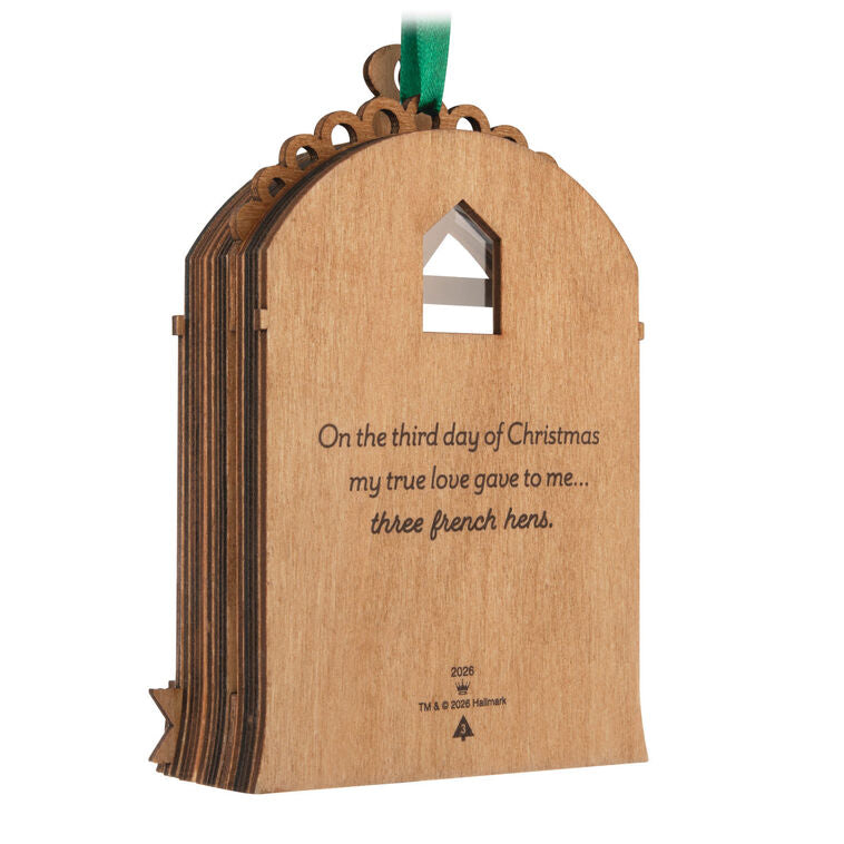 Twelve Days of Christmas French Hens Papercraft Ornament