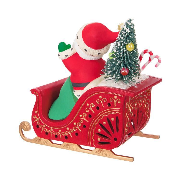 Mini Vintage Santa ShowToppers Musical Tree Topper With Light