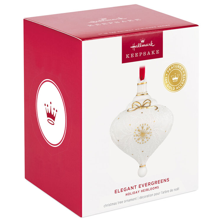 Holiday Heirlooms Elegant Evergreens Porcelain Ornament - Raymond's Hallmark