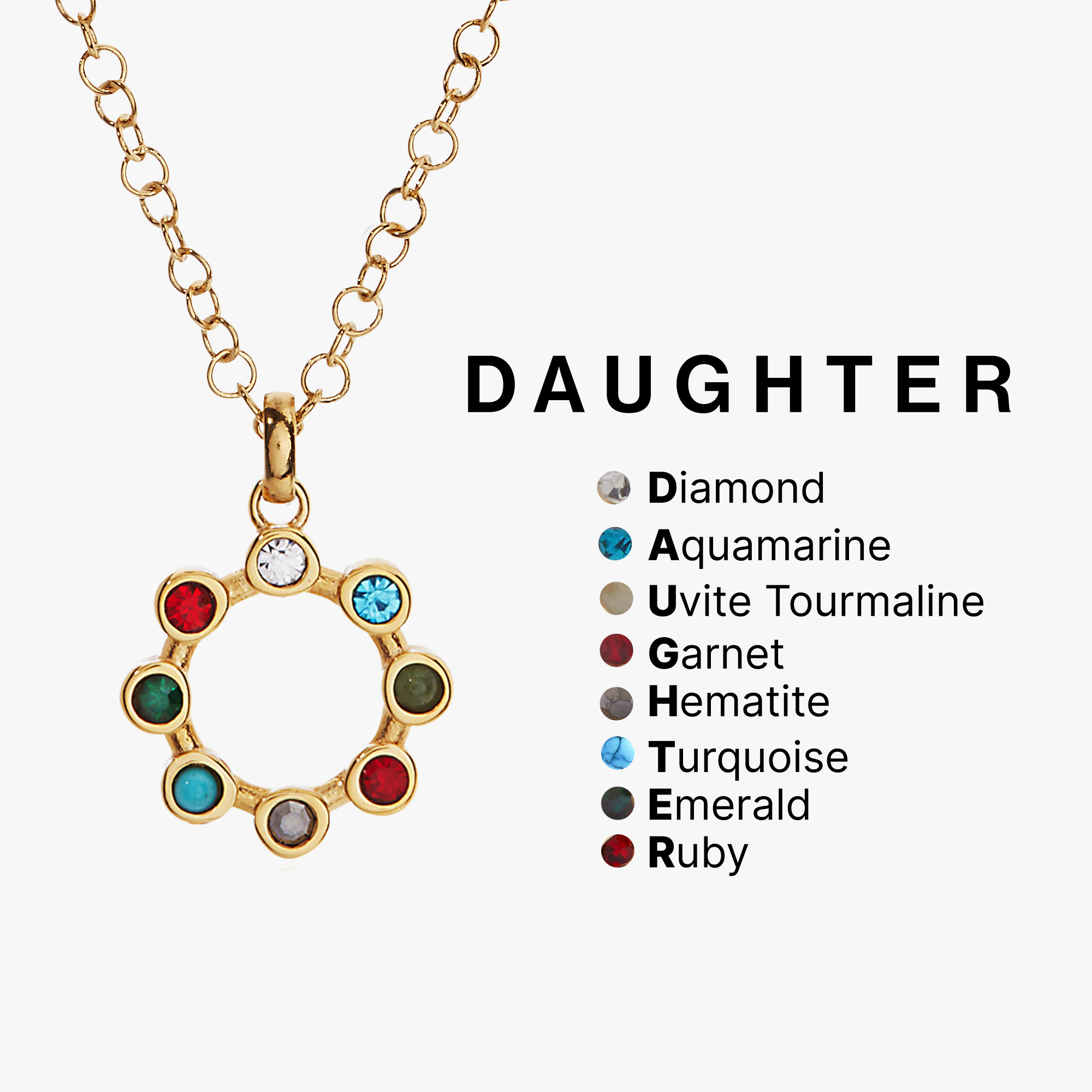 Daughter Acrostic Interchangeable Necklace - Raymond's Hallmark