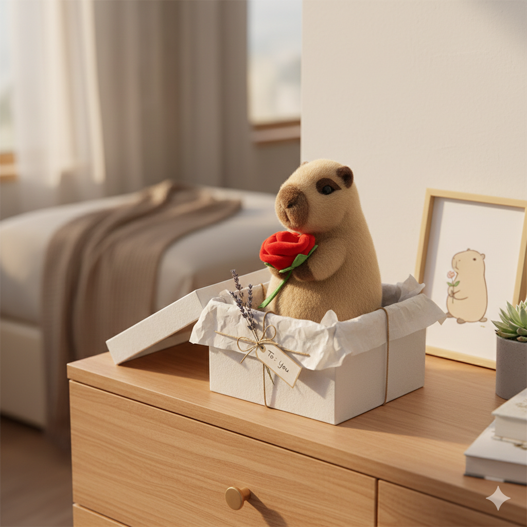Valentines Capybara w/Rose - Raymond's Hallmark