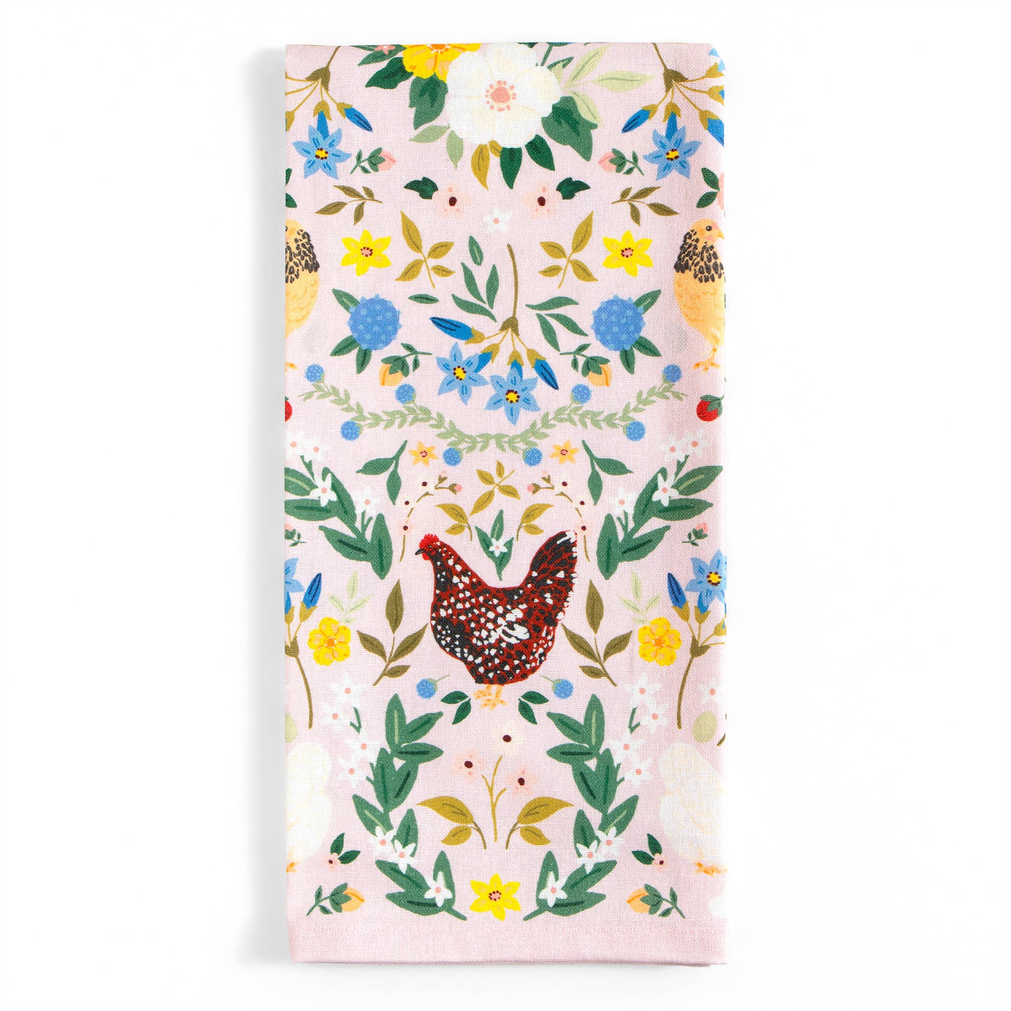 Chickens & Flowers Tea Towel - Raymond's Hallmark