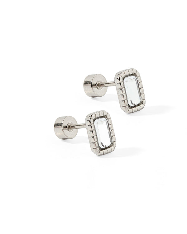 Screwback Stud Earrings-Madison Silver - Raymond's Hallmark