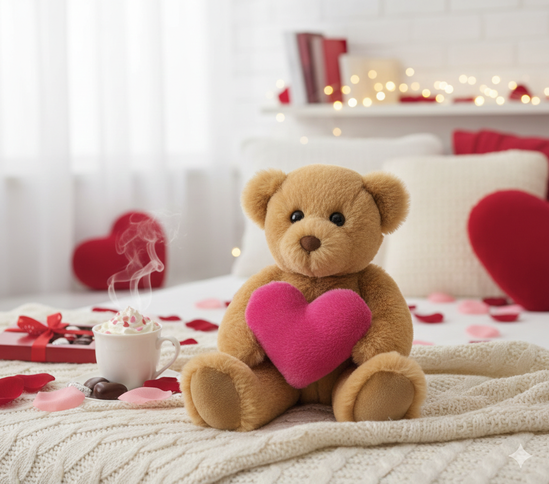 Valentine Teddy w/Heart - Raymond's Hallmark