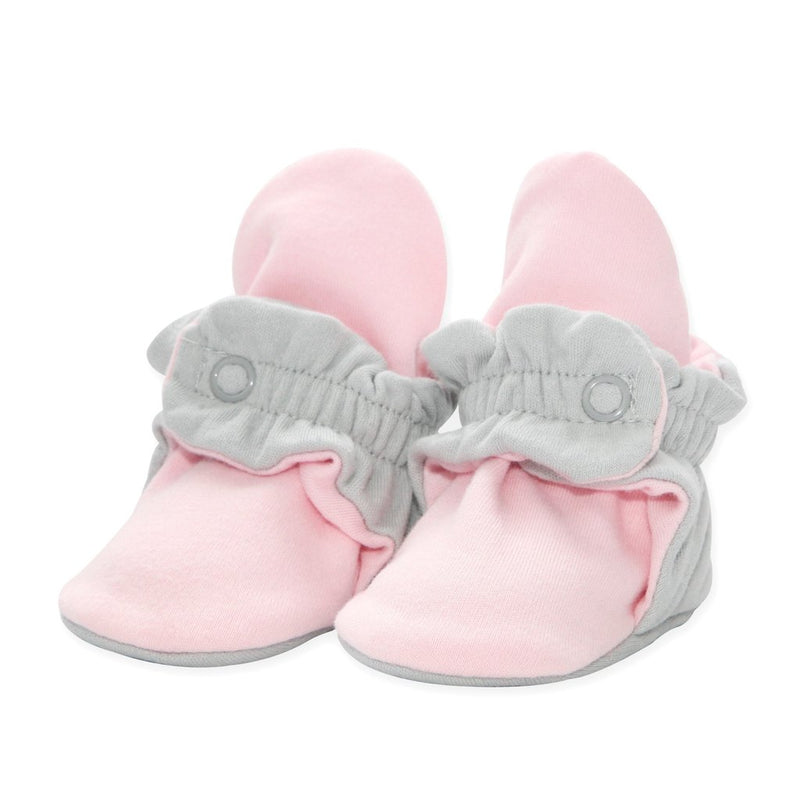 Color Block Organic Bootie Light Gray/Baby Pink - Raymond's Hallmark