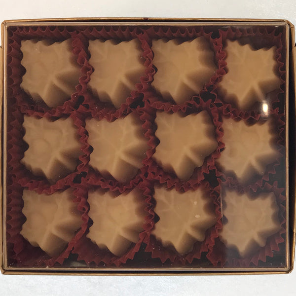 4oz (12 Pc) Leaves Pure Maple Candy Gold Box - Raymond's Hallmark
