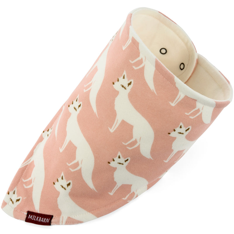 Kerchief Bib Pink Fox - Raymond's Hallmark