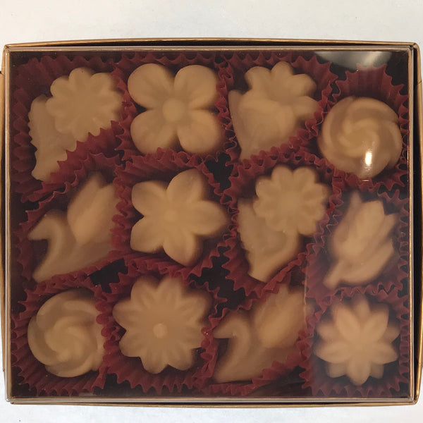 4oz (12 Pc) Flower Pure Maple Candy Gold Box - Raymond's Hallmark