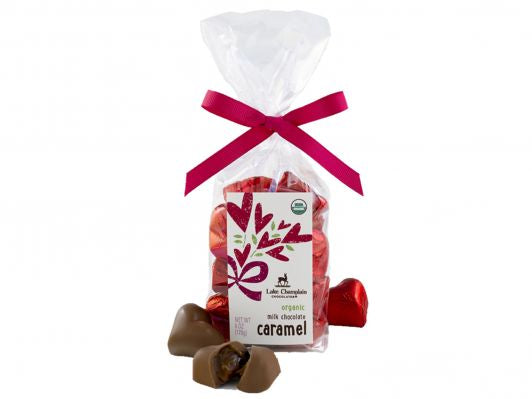 Bag Caramel Milk Chocolate Hearts - Raymond's Hallmark