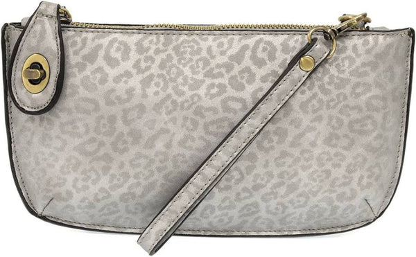 Silver Grey Tonal Leopard Crossbody Wristlet Clutch - Raymond's Hallmark